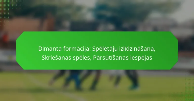 Dimanta formācija: Spēlētāju izlīdzināšana, Skriešanas spēles, Pārsūtīšanas iespējas