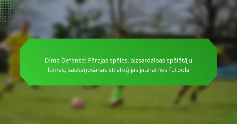 Dime Defense: Pārejas spēles, aizsardzības spēlētāju lomas, saskaņošanas stratēģijas jaunatnes futbolā