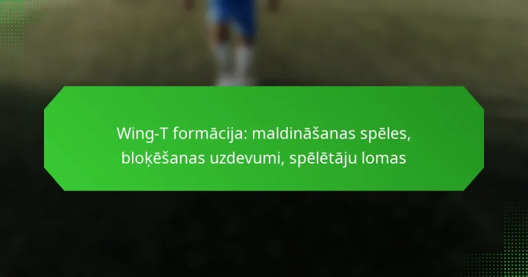 Wing-T formācija: maldināšanas spēles, bloķēšanas uzdevumi, spēlētāju lomas