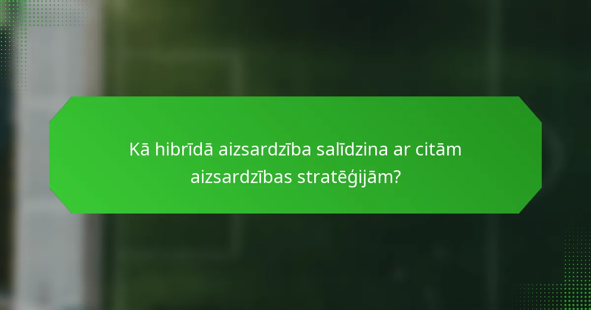 Kā hibrīdā aizsardzība salīdzina ar citām aizsardzības stratēģijām?